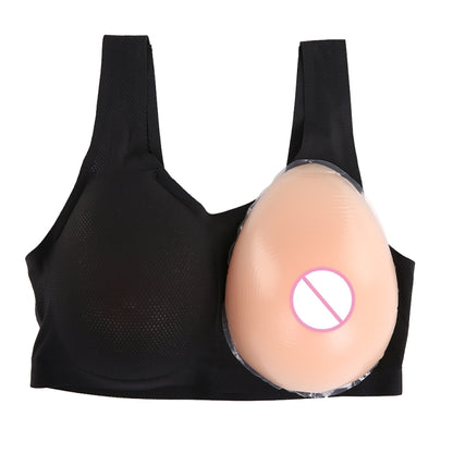 CD Crossdressing Silicone Fake Breast Vest Underwear, Size: B+M 600g(Black+Fake Breast) - Fake Breasts by PMC Jewellery | Online Shopping South Africa | PMC Jewellery