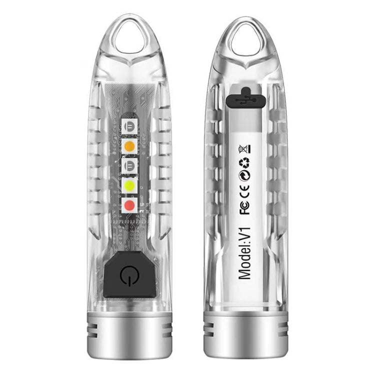V1 Keychain Lantern Mini Light Flashlight Multifunctional Outdoor Home Flashlight(Transparent White) - Mini Flashlight by PMC TechLife | Online Shopping South Africa | PMC TechLife