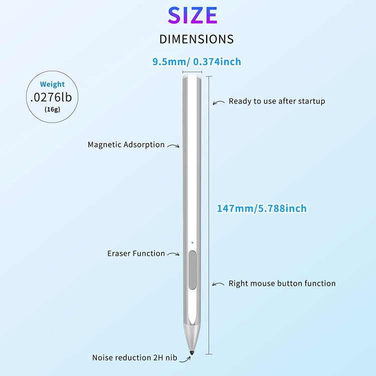 For Microsoft Surface Pro7/6/5/4 PROX Go Book Touch Pen(Silver) - Stylus Pen by PMC Jewellery | Online Shopping South Africa | PMC Jewellery