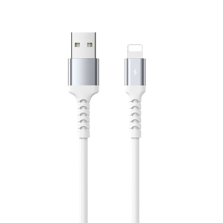 REMAX RC-C008  USB To 8 Pin 2.4A TPE Soft Anti-breakage Data Cable,Length 1m(White) - free shipping - PMC Jewellery - Order now!
