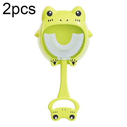 S8 2pcs Children Cartoon Animal Manual U-shaped Silicone Toothbrush for 2-12 Years Old(Green Frog) - Toothbrushes by PMC Jewellery | Online Shopping South Africa | PMC Jewellery