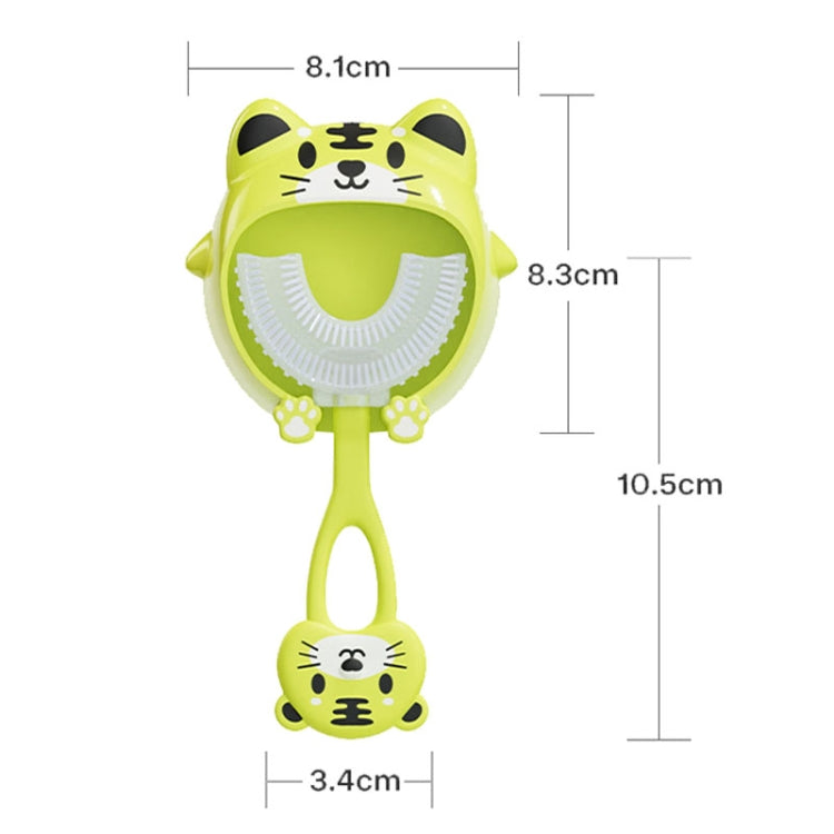 S8 2pcs Children Cartoon Animal Manual U-shaped Silicone Toothbrush for 2-12 Years Old(Green Frog) - Toothbrushes by PMC Jewellery | Online Shopping South Africa | PMC Jewellery