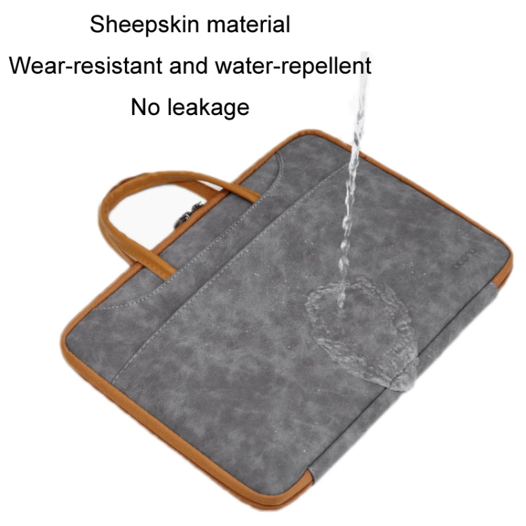 Baona Leather Fully Open Portable Waterproof Computer Bag, Size: 13/13.3 inches(Gray Black) - free shipping - PMC Jewellery - Order now!