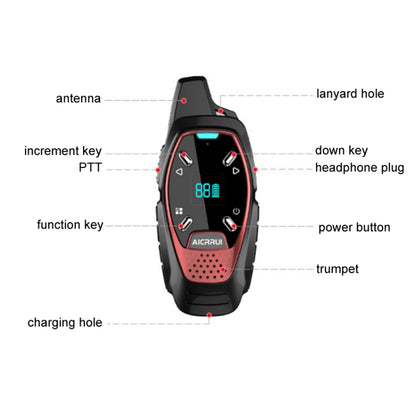 LED Display USB Charging Wireless Handheld Small Mini Walkie Talkie(Red) - Handheld Walkie Talkie by PMC Jewellery | Online Shopping South Africa | PMC Jewellery | Buy Now Pay Later Mobicred