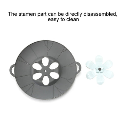 Silicone Flower Spill-proof Pot Lid Rotatable Pot Lid Kitchen Gadget, Size: 23cm Small Gray - Insulation by PMC Jewellery | Online Shopping South Africa | PMC Jewellery | Buy Now Pay Later Mobicred