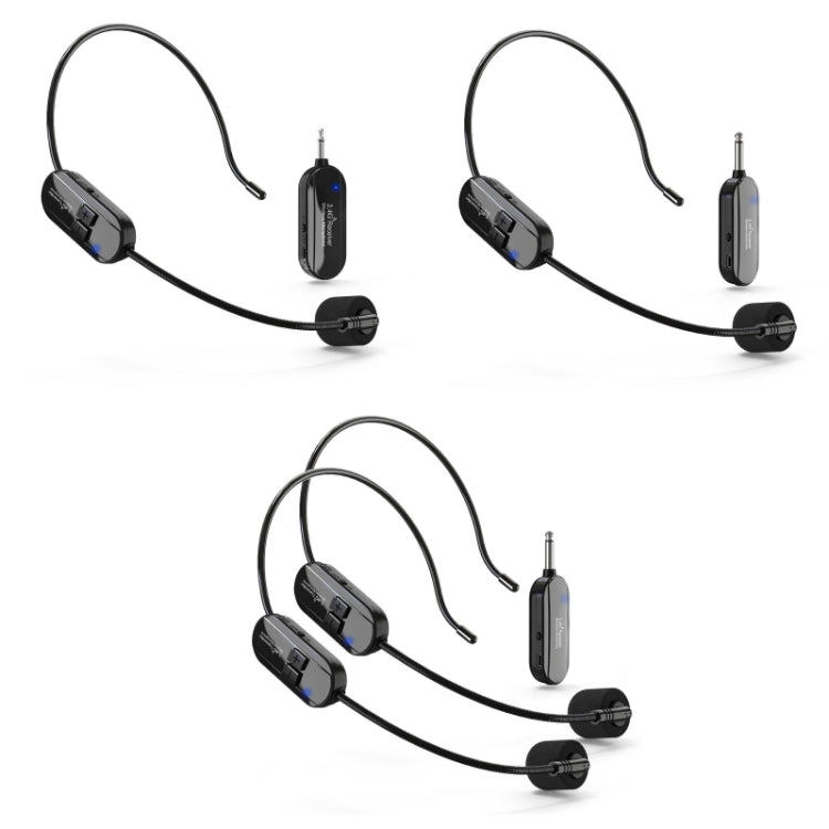1 for 2 6.35mm Interface Wireless Head-Mounted Condenser Microphone Anti-Howling Loudspeaker - Microphone by PMC TechLife | Online Shopping South Africa | PMC TechLife | Buy Now Pay Later Mobicred