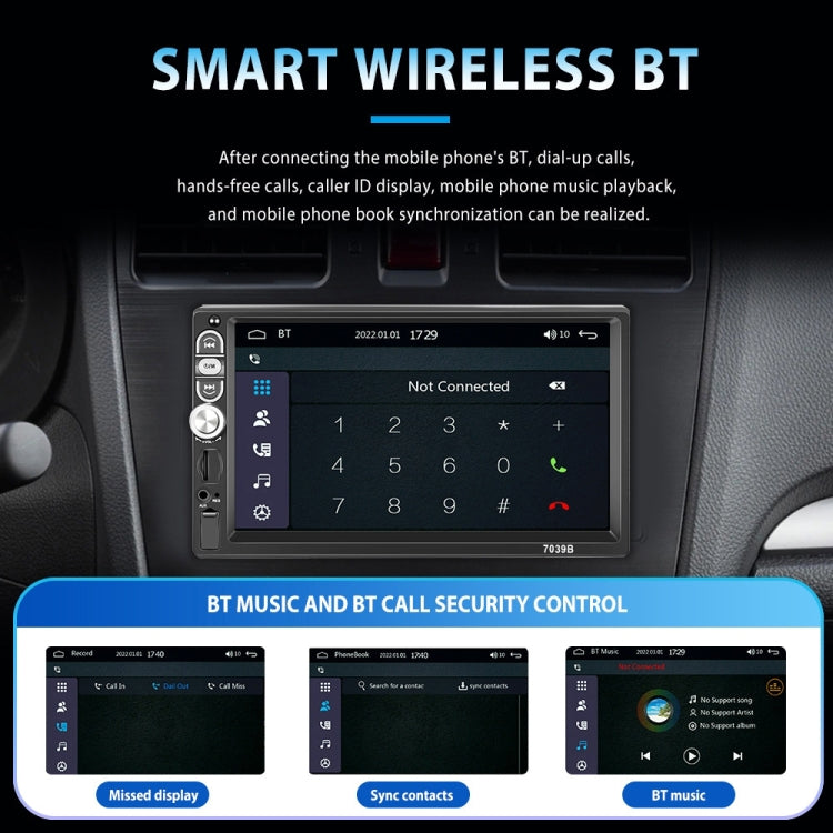 A3061 7 Inches MP5 Bluetooth Player Universal Wired CarPlay Reversing Image Integrated, Style: Standard+4 Lights Camera - Car MP3 & MP4 & MP5 by PMC TechLife | Online Shopping South Africa | PMC TechLife | Buy Now Pay Later Mobicred