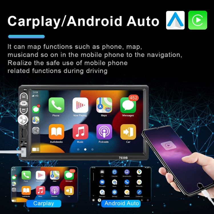 A3061 7 Inches MP5 Bluetooth Player Universal Wired CarPlay Reversing Image Integrated, Style: Standard+12 Lights Camera - Car MP3 & MP4 & MP5 by PMC Jewellery | Online Shopping South Africa | PMC Jewellery | Buy Now Pay Later Mobicred