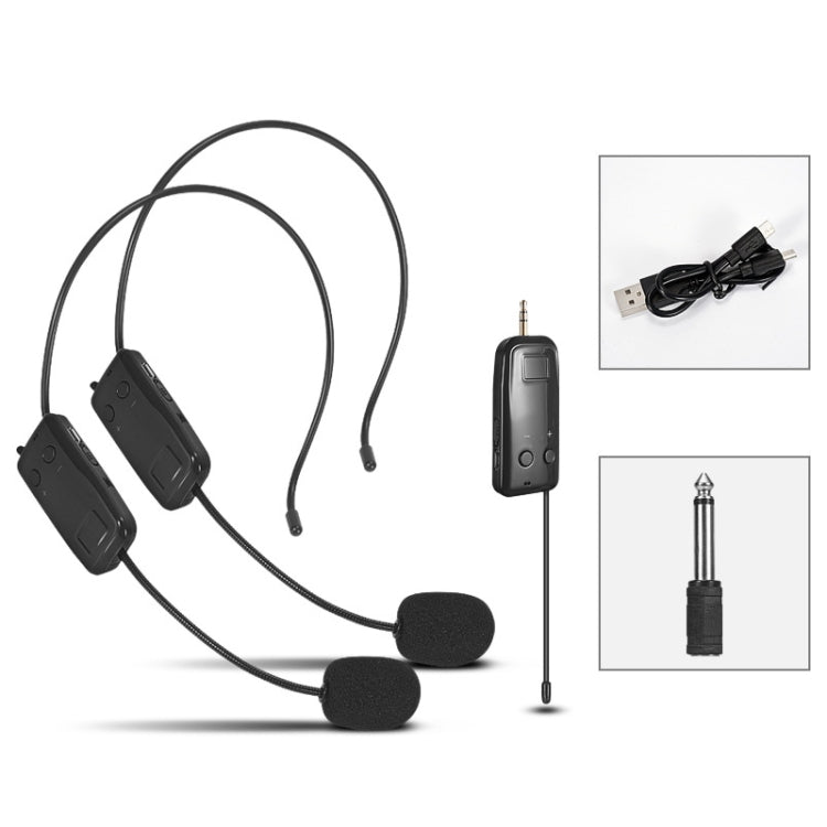 One For Two UHF Wireless Headset Microphone Lavalier Headset Amplifier - Microphone by PMC Jewellery | Online Shopping South Africa | PMC Jewellery