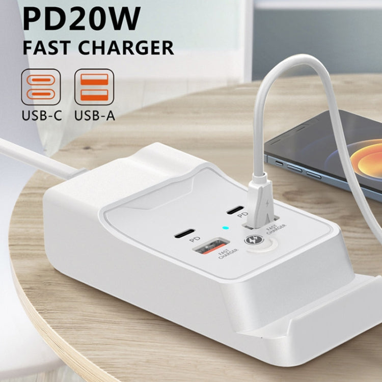 PD 20W Dual USB-C / Type-C + Dual USB 4-Port Fast Charging Hub For Smartphone Tablet USB Plug - Multifunction Charger by PMC Jewellery | Online Shopping South Africa | PMC Jewellery | Buy Now Pay Later Mobicred