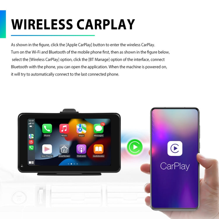 A3135 7 Inches HD Wired Smart Screen With Wireless CarPlay + Android Auto + Android Without Camera - Car MP3 & MP4 & MP5 by PMC TechLife | Online Shopping South Africa | PMC TechLife | Buy Now Pay Later Mobicred