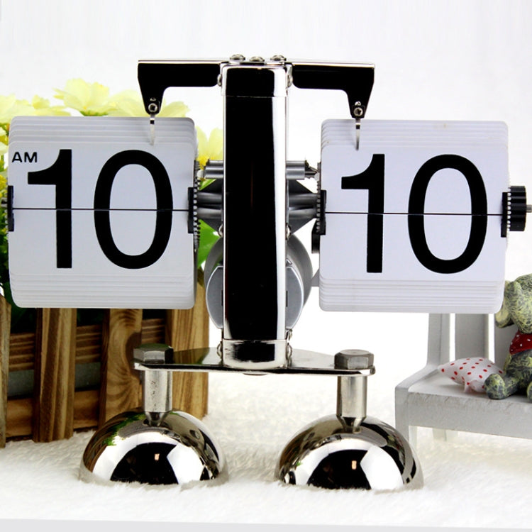 HY-F001 Auto-turning Balance-shaped Clock Home Decorative Flop Clock, Spec: Double (White) - free shipping - PMc TechLife - Order now!