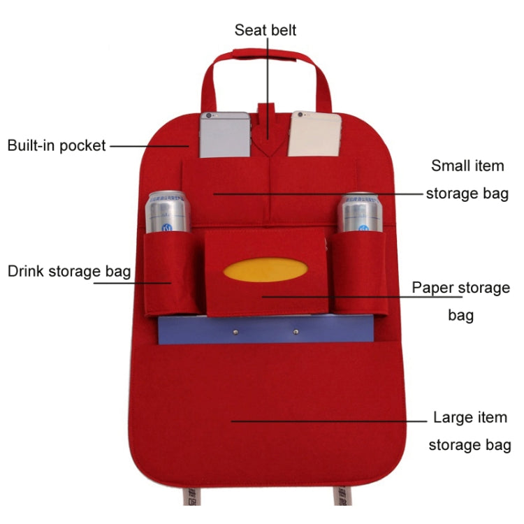 Car Multifunctional Seat Back Storage Hanging Bag, Size: 40x56cm(Light Grey) - Stowing Tidying by PMC TechLife | Online Shopping South Africa | PMC TechLife | Buy Now Pay Later Mobicred