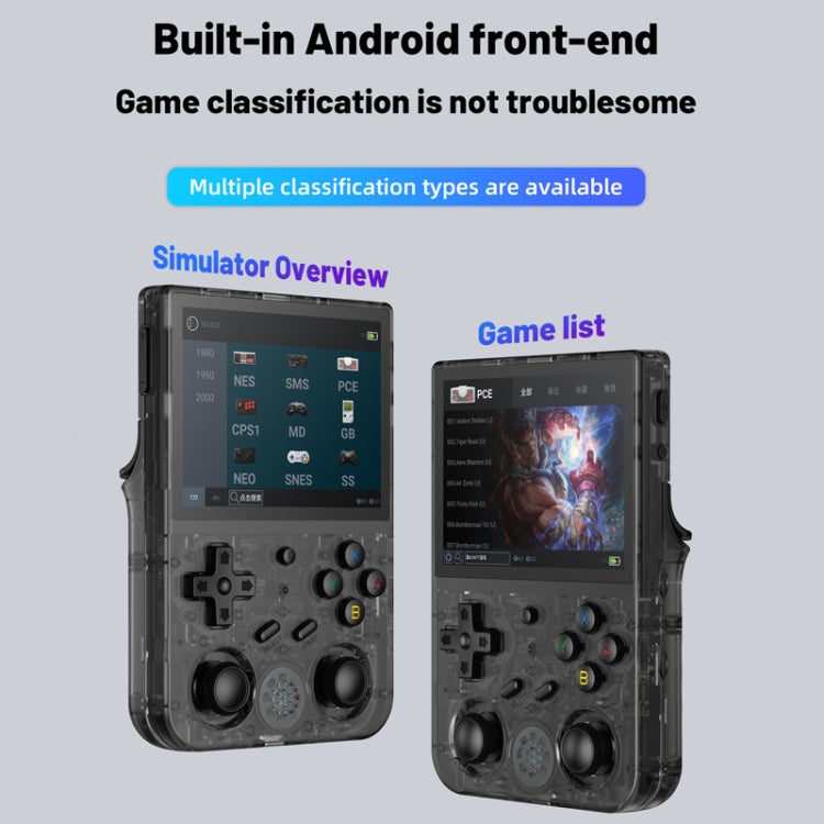 ANBERNIC RG353V  3.5 Inch Wireless Game Box Android 11 Linux OS Handheld Game Console 64G 15,000 games(Transparent Black) - Pocket Console by ANBERNIC | Online Shopping South Africa | PMC Jewellery | Buy Now Pay Later Mobicred