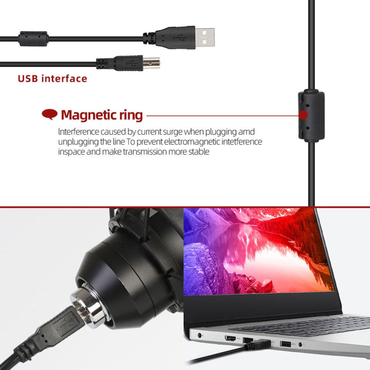 A9 USB Computer Phone Live Broadcast Microphone National K Song Recording Wired Microphone With Cantilever Stand - Microphone by PMC Jewellery | Online Shopping South Africa | PMC Jewellery | Buy Now Pay Later Mobicred