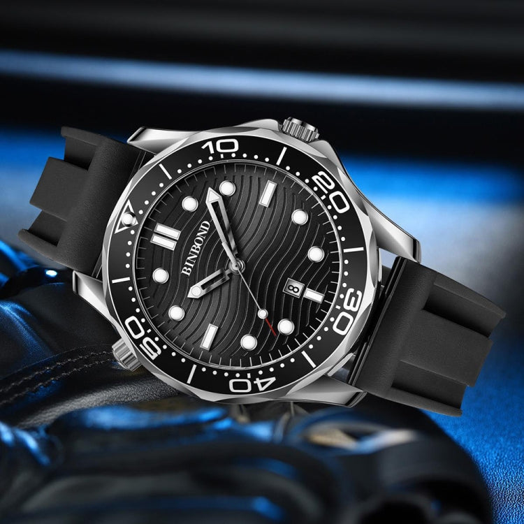 Inter-gold Black Surface BINBOND B2820 Luminous 30m Waterproof Men Sports Quartz Watch - free shipping - PMC TechLife - Order now!