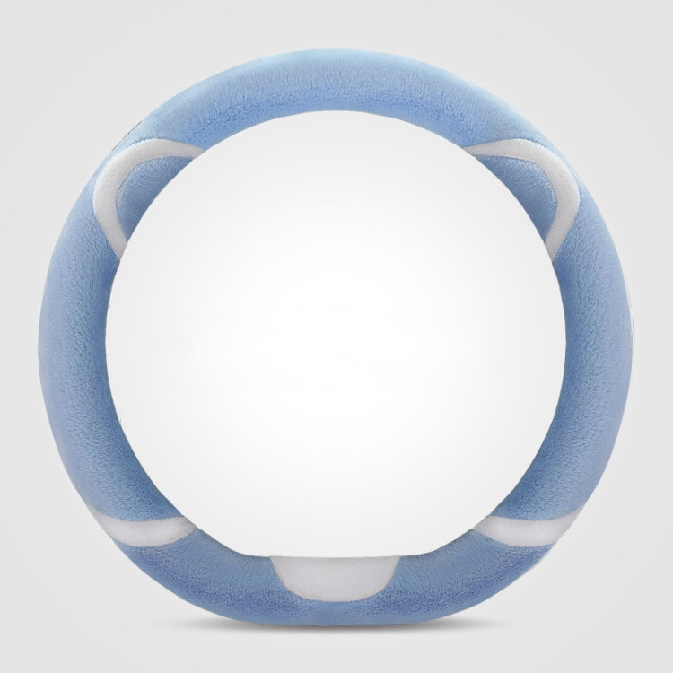 Car Steering Wheel Cartoon Short Fluff Handle Cover, Size: 38cm(Blue D Shape) - Seat Belts & Padding by PMC TechLife | Online Shopping South Africa | PMC TechLife | Buy Now Pay Later Mobicred