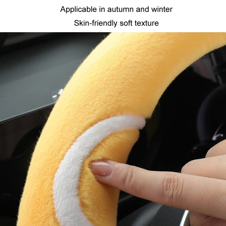 Car Steering Wheel Cartoon Short Fluff Handle Cover, Size: 38cm(Pink D Shape) - Seat Belts & Padding by PMC TechLife | Online Shopping South Africa | PMC TechLife | Buy Now Pay Later Mobicred