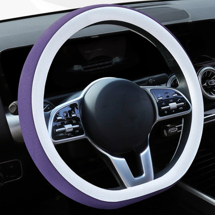 Car Steering Wheel Short Plush Winter Non-slip Grip Cover, Size: 38cm(D Shaped Purple) - Steering Wheel Accessories by PMC TechLife | Online Shopping South Africa | PMC TechLife | Buy Now Pay Later Mobicred