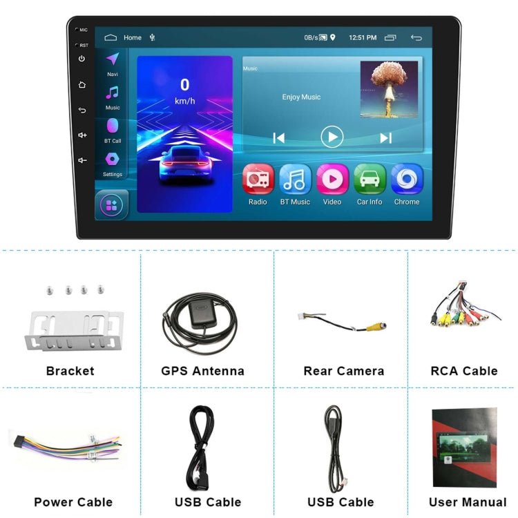 A3195 9 Inch Car Android Large Screen Navigation Central Control Screen 2+32G Player with CarPlay, Style: Standard - Car MP3 & MP4 & MP5 by PMC Jewellery | Online Shopping South Africa | PMC Jewellery | Buy Now Pay Later Mobicred