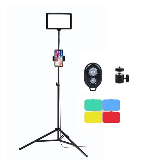 8 Inch 3200-5500K Three-color Temperature Photography Flat-panel Live Fill Light,Spec: 0.5m Bracket +Bluetooth RC - Selfie Light by PMC Jewellery | Online Shopping South Africa | PMC Jewellery | Buy Now Pay Later Mobicred