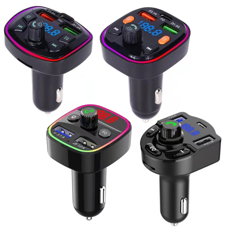 Q7 3.1A USB+PD Bluetooth Car Charger Car FM Transmitter Colorful Lighting - Bluetooth Car Kits by PMC Jewellery | Online Shopping South Africa | PMC Jewellery | Buy Now Pay Later Mobicred