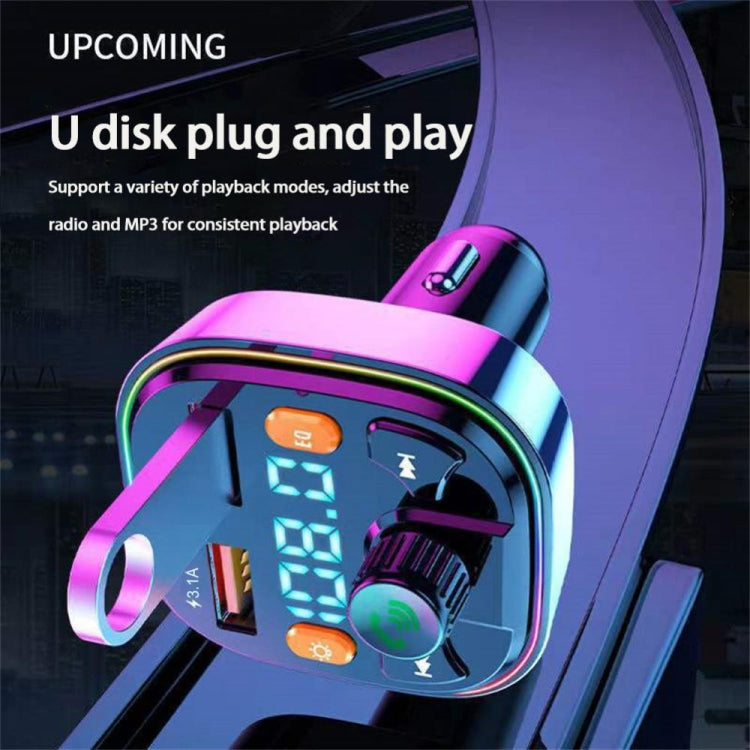 Q7 3.1A USB+PD Bluetooth Car Charger Car FM Transmitter Colorful Lighting - Bluetooth Car Kits by PMC Jewellery | Online Shopping South Africa | PMC Jewellery | Buy Now Pay Later Mobicred