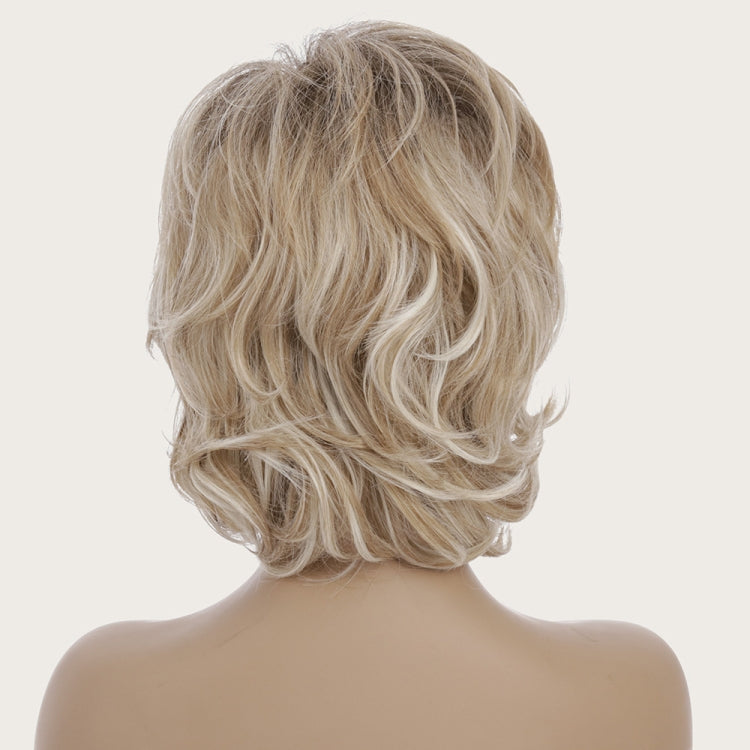 Wig-450 Gold Ladies Short Curly Hair High Temperature Silk Chemical Fiber Wig Headgear - Wigs by PMC Jewellery | Online Shopping South Africa | PMC Jewellery