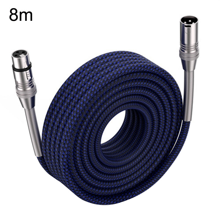 LHD010 Caron Male To Female XLR Dual Card Microphone Cable Audio Cable 8m(Blue) - Microphone Audio Cable & Connector by PMC Jewellery | Online Shopping South Africa | PMC Jewellery | Buy Now Pay Later Mobicred