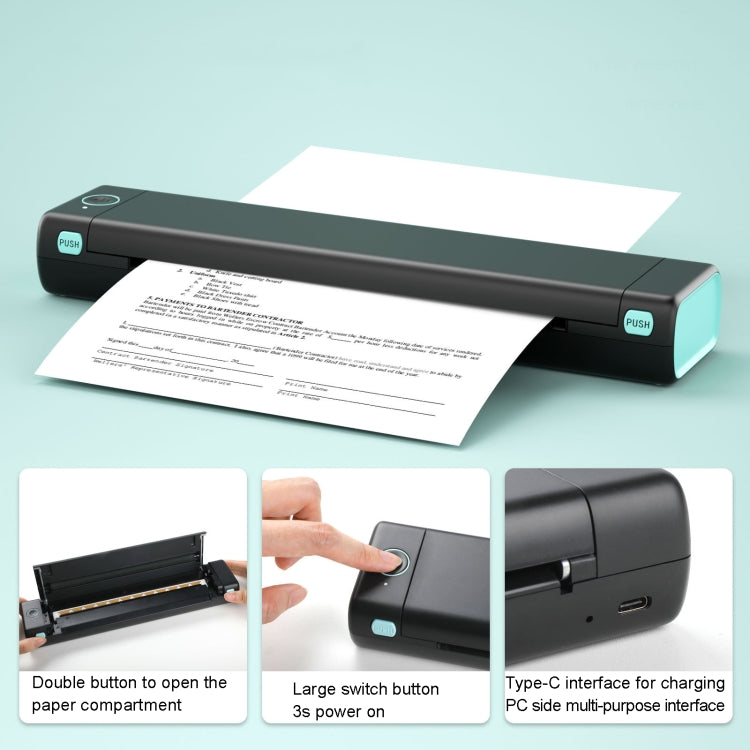 M08F Bluetooth Wireless Handheld Portable Thermal Printer(White A4 Version) - Printer by PMC TechLife | Online Shopping South Africa | PMC TechLife