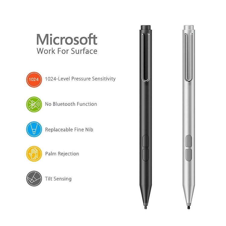 F94S For Microsoft Surface Series Stylus Pen 1024 Pressure Level Electronic Pen(Silver) - Pencil Accessories by PMC TechLife | Online Shopping South Africa | PMC TechLife | Buy Now Pay Later Mobicred