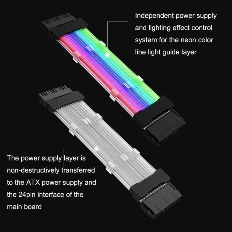 Double 8pin Graphics Card Power Supply Wire White 5V ARGB Neon Color Line - PCIE Cable by PMC TechLife | Online Shopping South Africa | PMC TechLife | Buy Now Pay Later Mobicred