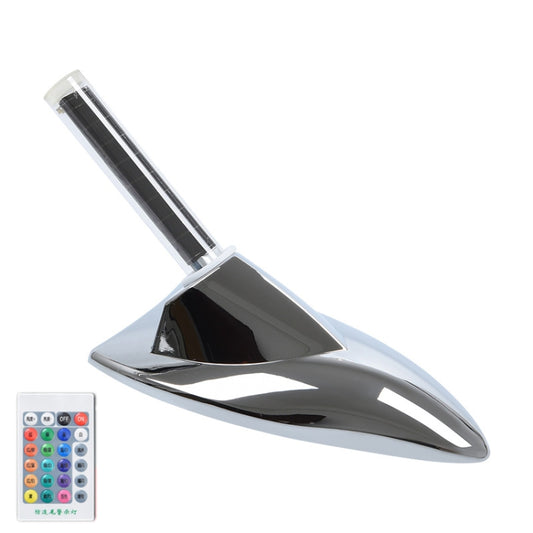 Car Solar Shark Fin With Antenna LED Warning Light, Specification: Silver with Remote Control - Warning Lights by PMC Jewellery | Online Shopping South Africa | PMC Jewellery | Buy Now Pay Later Mobicred