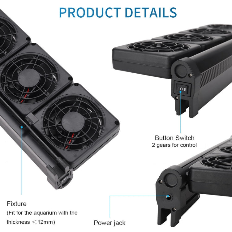 Fish Tank Cooling Fan Cooling Silent Aquarium Fan, Specification: 3 Head EU Plug - Fish Tanks & Accessories by PMC TechLife | Online Shopping South Africa | PMC TechLife | Buy Now Pay Later Mobicred