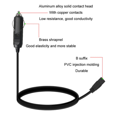 12V/24V Car Refrigerator Cable B Suffix Cigarette Lighter Plug Power Cord, Length: 4m Without Switch - Refrigerators by PMC Jewellery | Online Shopping South Africa | PMC Jewellery | Buy Now Pay Later Mobicred