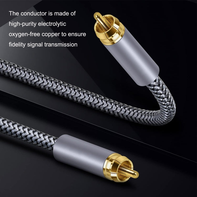 10m Pure Copper RCA Coaxial HIFI Digital Audio Cable SPDIF Subwoofer Speaker Cable(Silver Gray) - RCA Cable by PMC TechLife | Online Shopping South Africa | PMC TechLife
