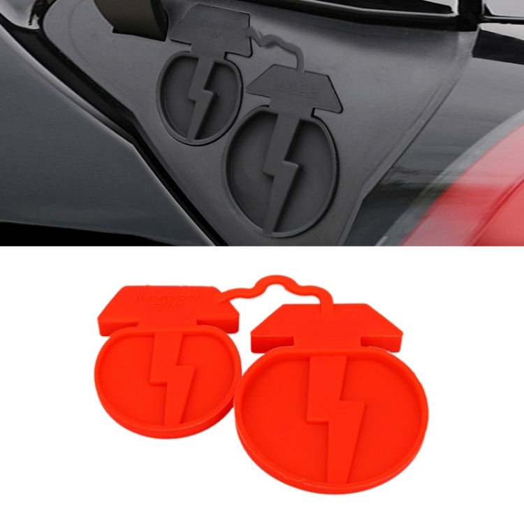 For Tesla Model3/Y 2pcs Charging Port Silicone Dustproof Waterproof Cover, Color: Conjoined Red - Waterproof Covers by PMC TechLife | Online Shopping South Africa | PMC TechLife