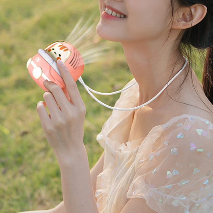 CS1327 Small USB Charging Cartoon Hanging Neck Fan Portable Leafless Silent Mini Fan(Pig) - free shipping - PMC TechLife - Order now!