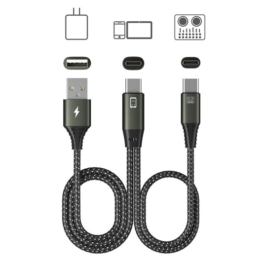 T29 Type-C/USB-C To Type-C/USB-C+USB Live OTG Sound Card Cable Mobile Phone Charging Audio Recording Data Cable - Video & Audio Cable by PMC Jewellery | Online Shopping South Africa | PMC Jewellery | Buy Now Pay Later Mobicred