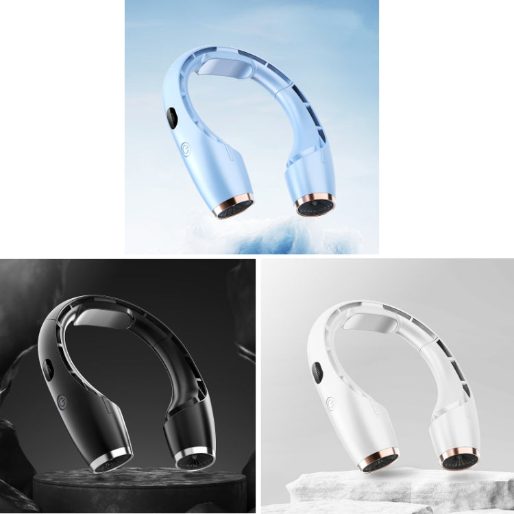 USB Charging Big Wind Cooling Leafless Hanging Neck Fan(Blue) - Electric Fans by PMC TechLife | Online Shopping South Africa | PMC TechLife | Buy Now Pay Later Mobicred