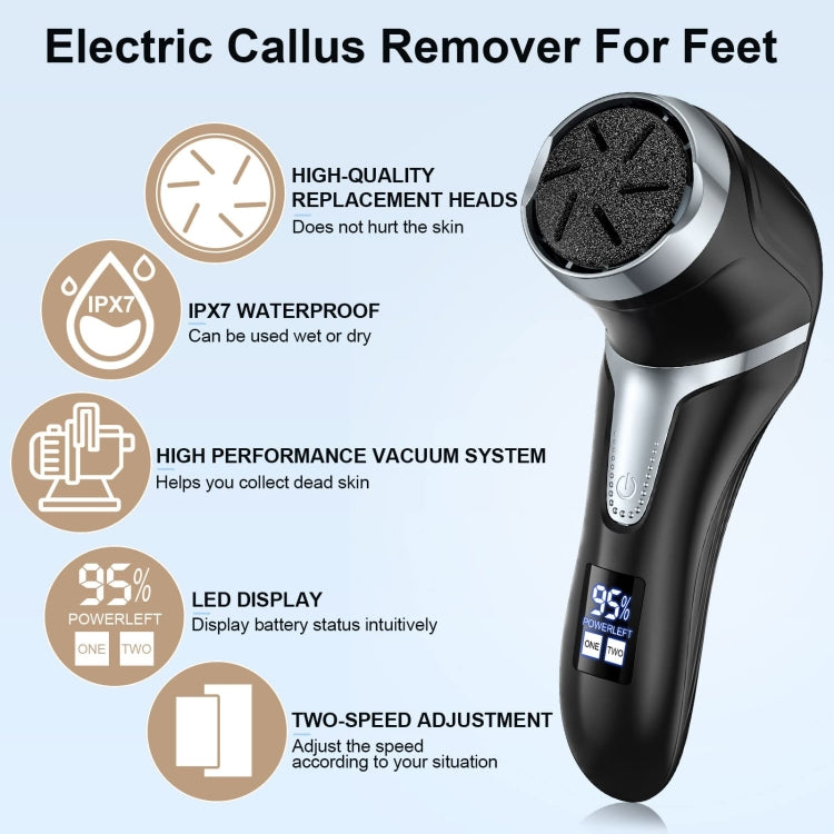 JD-510 Rechargeable Electric Foot Callus Remover with Vacuum Cleaner White - Grinding Tools & Accessories by PMC Jewellery | Online Shopping South Africa | PMC Jewellery | Buy Now Pay Later Mobicred