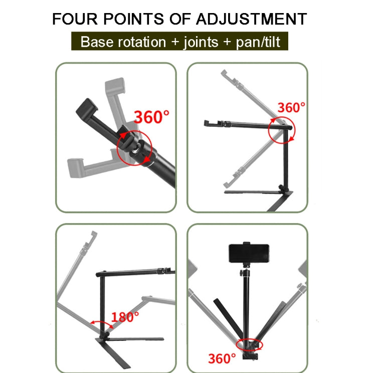 DT-06 Desktop Overlook Mobile Phone Bracket Camera Fill Light Universal Foldable Bracket - Stand by PMC TechLife | Online Shopping South Africa | PMC TechLife | Buy Now Pay Later Mobicred