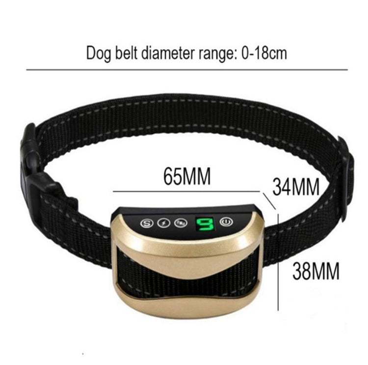 USB Rechargeable Waterproof Dog Bark Collar With Vibration And Beep(Gold) - Training Aids by PMC Jewellery | Online Shopping South Africa | PMC Jewellery