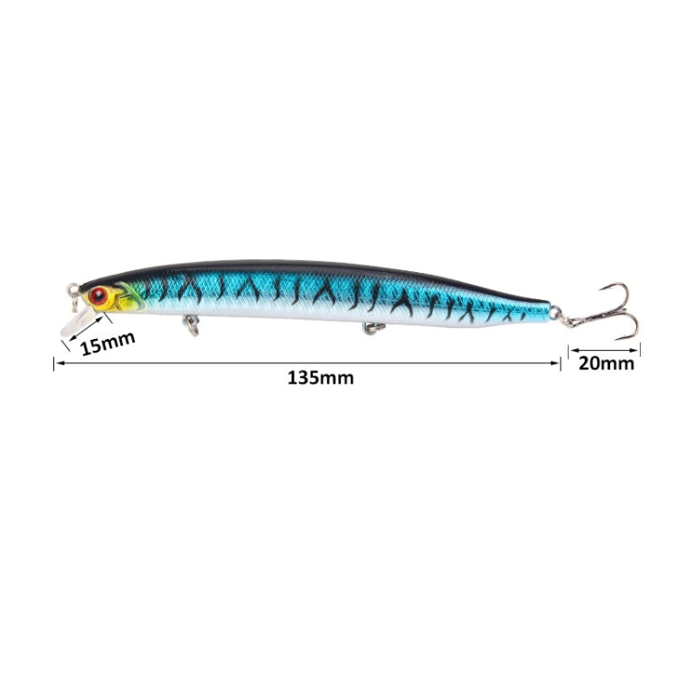 XY-256 19.1g/13.5cm Long Casting Sinking Minnow Fake Bait(5) - Fishing Lures by PMC TechLife | Online Shopping South Africa | PMC TechLife | Buy Now Pay Later Mobicred
