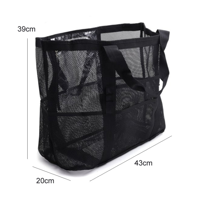 Large Capacity Mesh Swimming Tote Beach Bag(Black) - Storage Bags by PMC TechLife | Online Shopping South Africa | PMC TechLife | Buy Now Pay Later Mobicred