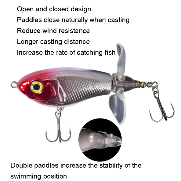 DF065 9g Double Paddle Tractor Surface Tether Roadrunner Fake Lure Long-distance Casting Lure(Silver Black Back) - Fishing Lures by PMC TechLife | Online Shopping South Africa | PMC TechLife | Buy Now Pay Later Mobicred