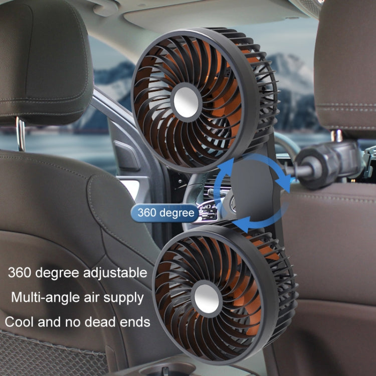 F6207 Car Rear Seat Zip Lock USB Double Head Fan, Model: USB - Heating & Fans by PMC TechLife | Online Shopping South Africa | PMC TechLife | Buy Now Pay Later Mobicred
