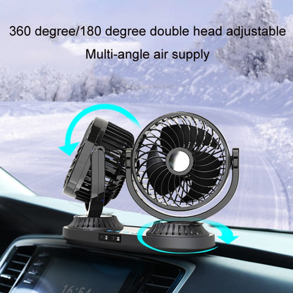 F623 12V/24V Vehicle Electric Oscillating Head Rotatable Double Head Fan (Basic) - Heating & Fans by PMC Jewellery | Online Shopping South Africa | PMC Jewellery | Buy Now Pay Later Mobicred