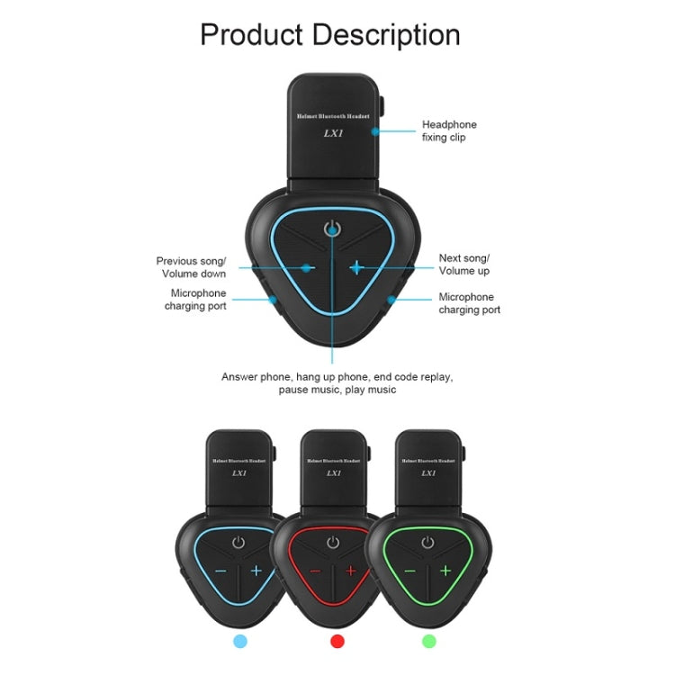 LX1 Motorcycle Half Helmet Waterproof Wireless 5.3 Bluetooth Headset, Version: English(Standard Blue) - Motorcycle Walkie Talkie by PMC Jewellery | Online Shopping South Africa | PMC Jewellery | Buy Now Pay Later Mobicred