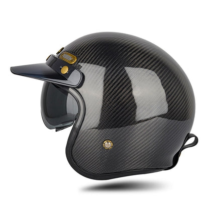 SOMAN Motorcycle Four Seasons Carbon Fiber Half Helmet, Color: Bright Carbon Fiber(XL) - Helmets by SOMAN | Online Shopping South Africa | PMC Jewellery | Buy Now Pay Later Mobicred